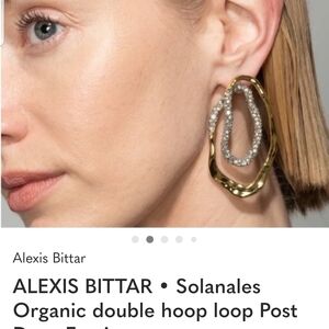 Alexis Bittar Gold and Silver Organic Double Hoop Earrings!!! NWOT!!!